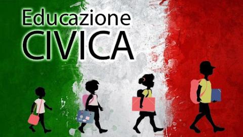 Educazione Civica con bandiera italiana